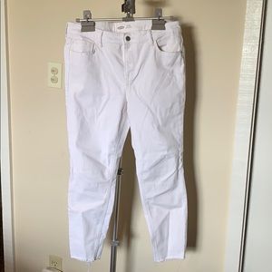Old Navy Rockstar Raw Edge White Jeans